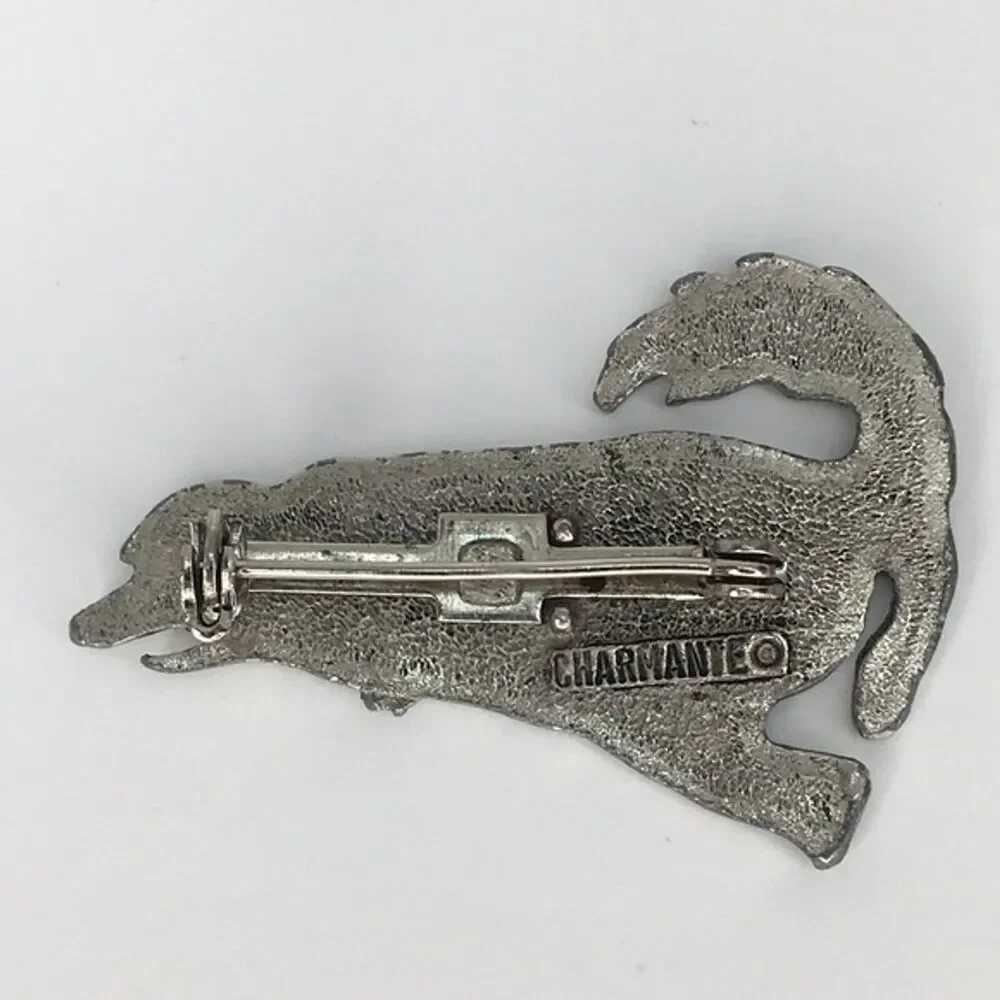 Vtg Wolf‎ Coyote Brooch Howling Rustic Southwest Cowgirl Western Chic